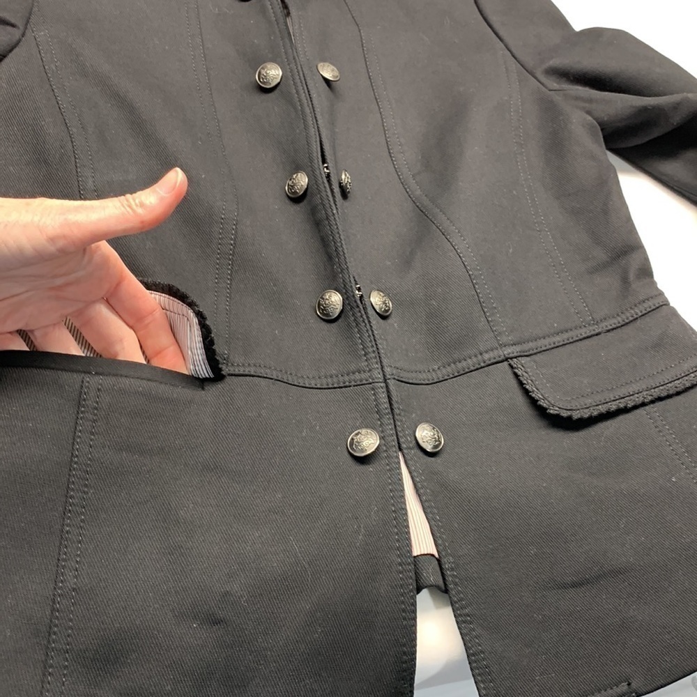 Talbots Black Button-Up Military Style Jacket - Picture 4 of 14